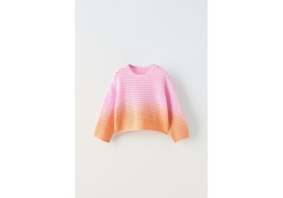 Zara   open-knit dip-dye sweater , Цвет: Розовый, Размер: 5 лет (110 см), изображение 3