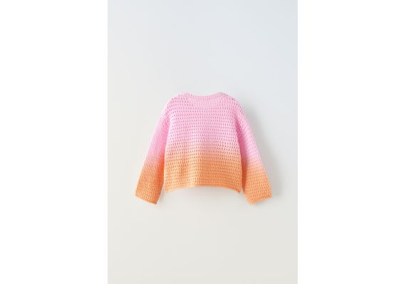 Zara   open-knit dip-dye sweater , Цвет: Розовый, Размер: 5 лет (110 см), изображение 4