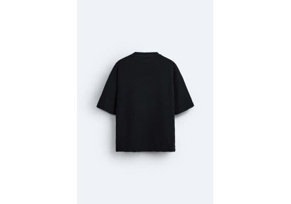 Zara Печатная трикотажная футболка , Цвет: Черный, Размер: S (US S), изображение 8