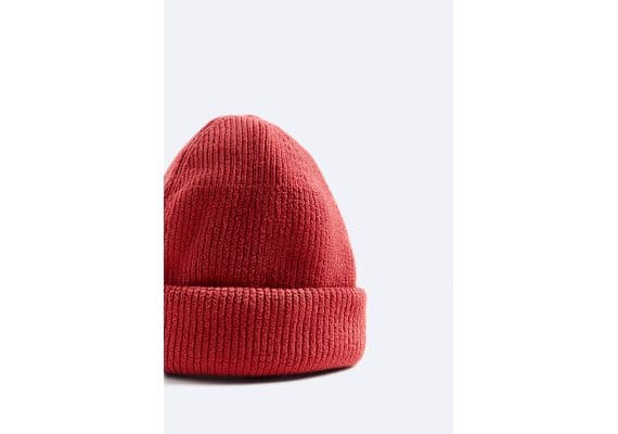 Zara Короткая шапка «short beanie» , Цвет: Красный, Размер: M, изображение 2