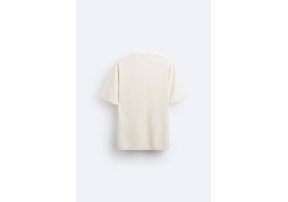 Zara Фактурная футболка , Цвет: Белый, Размер: XL (US XL), изображение 2