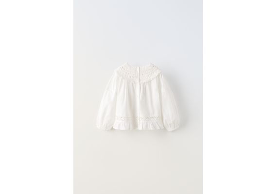 Zara Блузка из кружева , Цвет: Белый, Размер: 3-4 лет (104 см), изображение 4