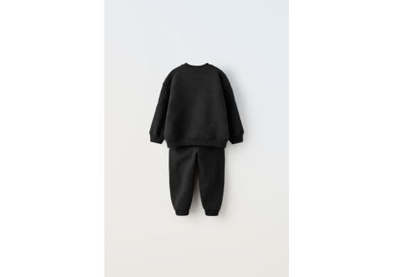 Zara Мягкий костюм plush slogan из свитшота и брюк , Цвет: Черный, Размер: 2-3 лет (98 см), изображение 2