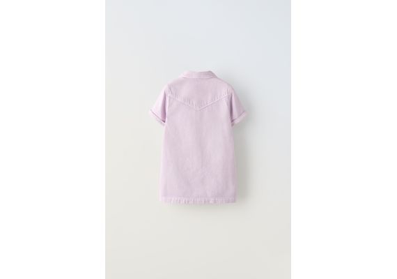 Zara Платье из твила , Цвет: Пурпурный, Размер: 2-3 лет (98 см), изображение 4