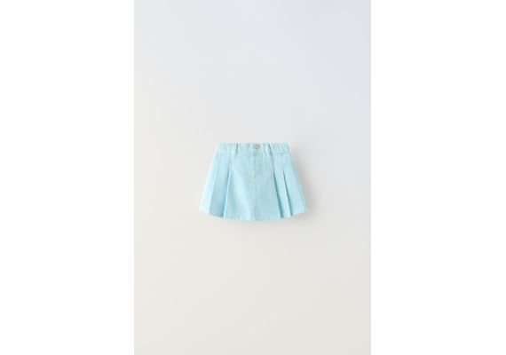 Zara Юбка из твила с складками , Цвет: Синий, Размер: 3 лет (98 см)