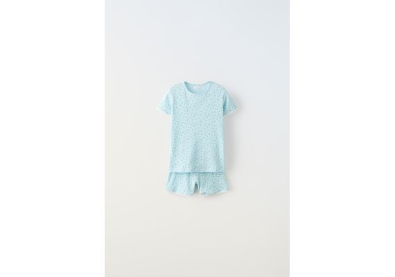 Zara   1-6 лет / цветочный ребристый комплект , Цвет: Синий, Размер: 4 лет (104 см)