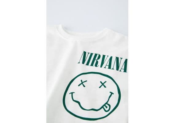 Zara Футболка nirvana ® , Цвет: Белый, Размер: 1½ лет (86 см), изображение 3