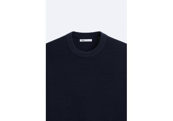 Zara Верх из вязаной ткани с разрезом purl knit top , Цвет: Синий, Размер: S (US S), изображение 8