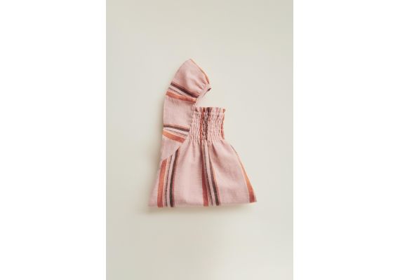 Zara Timelesz - платье из полосатого льняного смеси , Цвет: Розовый, Размер: 1½ лет (86 см), изображение 5