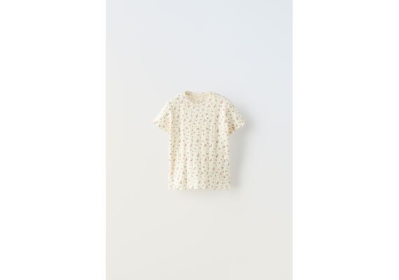 Zara Флорал флорль ft-shirt , Цвет: Бежевый, Размер: 1½ лет (86 см)