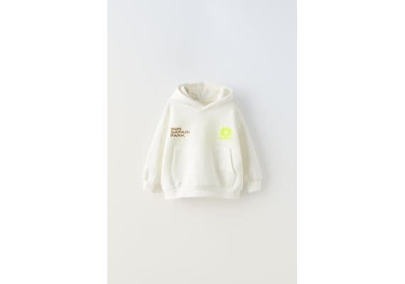 Zara Толстовка neon sun hoodie , Цвет: Белый, Размер: 1½ лет (86 см)