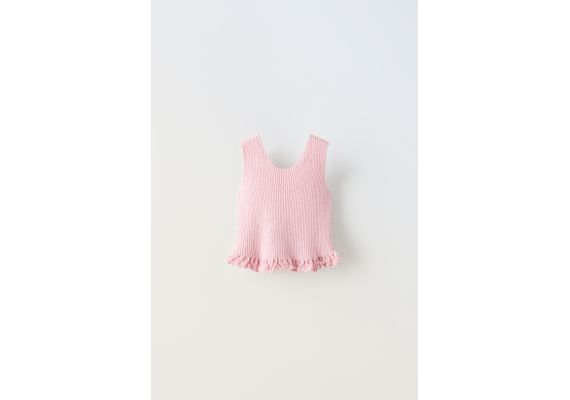 Zara Блестящий трикотажный топ , Цвет: Розовый, Размер: 3 лет (98 см)