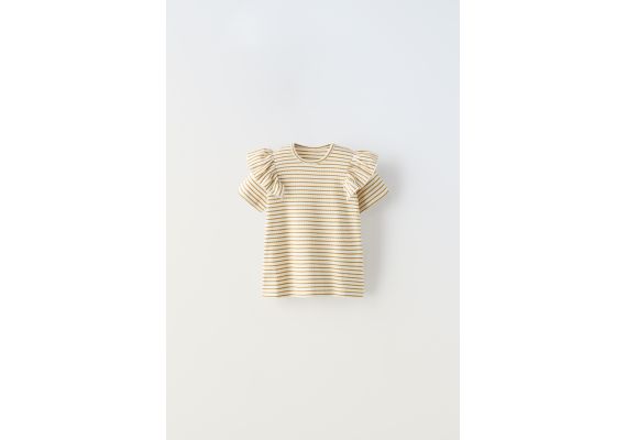 Zara Майка в полоску с ребристым узором , Цвет: Зеленый, Размер: 2-3 лет (98 см)