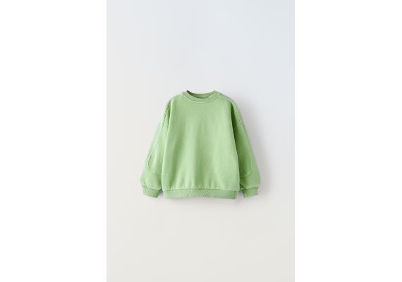 Zara Свитшот с деталями швов , Цвет: Зеленый, Размер: 5-6 лет (116 см)