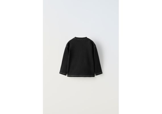 Zara Футболка с карманом и стежкой сверху , Цвет: Черный, Размер: 3-4 лет (104 см), изображение 2