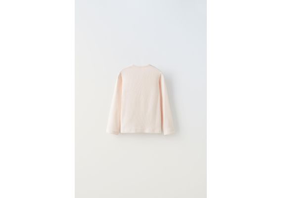 Zara Футболка второй кожи с ребристым эффектом , Цвет: Розовый, Размер: 3 лет (98 см), изображение 2