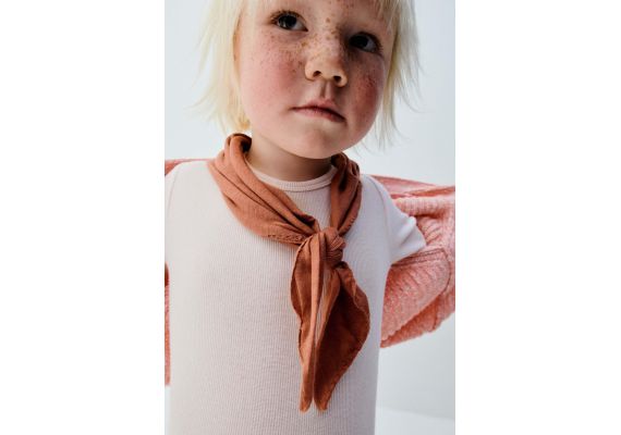 Zara Футболка второй кожи с ребристым эффектом , Цвет: Розовый, Размер: 1½ лет (86 см), изображение 4