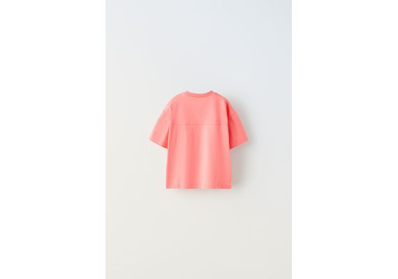 Zara Футболка с контрастным карманом , Цвет: Оранжевый, Размер: 1½ лет (86 см), изображение 2