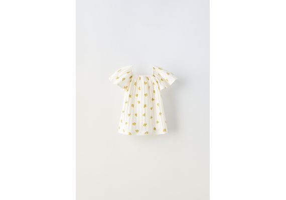 Zara Футболка с текстурным цветочным принтом , Цвет: Жёлтый, Размер: 1½ лет (86 см), изображение 2