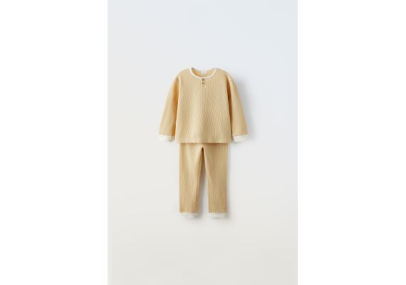 Zara 18 месяцев - 6 лет / пижама из вафельной ткани , Цвет: Жёлтый, Размер: 4-5 лет (110 см)