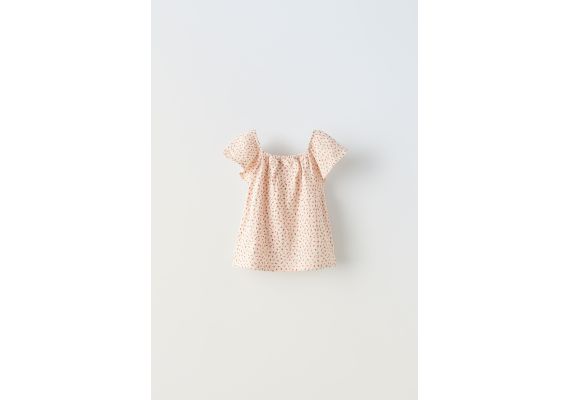 Zara Футболка с цветочным узором в стиле pointelle , Цвет: multicolor, Размер: 1½ лет (86 см), изображение 2