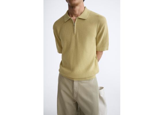 Zara  knit polo shirt , Цвет: Жёлтый, Размер: M (US M), изображение 5