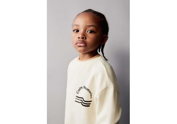 Zara   calm memories sweatshirt , Цвет: Бежевый, Размер: 1½ лет (86 см), изображение 4