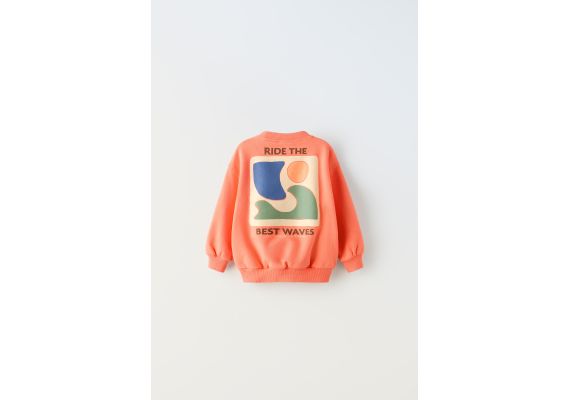 Zara   waves spot print sweatshirt , Цвет: Оранжевый, Размер: 1½ лет (86 см), изображение 2