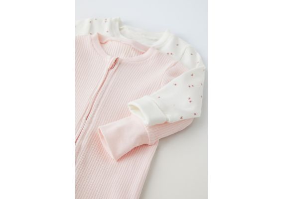 Zara   0-1 год / упаковка из двух пижам с цветами , Цвет: Розовый, Размер: 3-6 месяцев (68 см), изображение 4