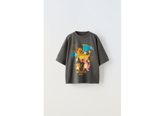 Zara Футболка fire pokémon ™ с разделителем , Цвет: Металлик, Размер: 6-7 лет (120 см)