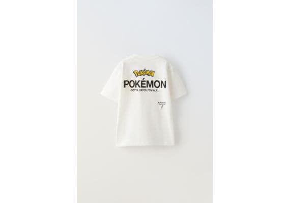 Zara Футболка pikachu pokémon™ с круглым вырезом и короткими рукавами, Цвет: Белый, Размер: 6-7 лет (120 см), изображение 2