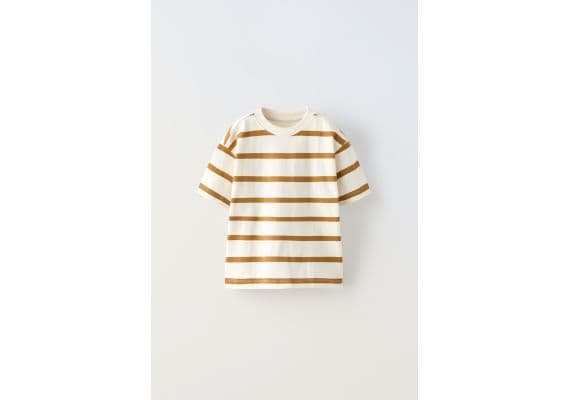 Zara Полосатая футболка из тяжелого хлопка с ярлыком , Цвет: multicolor, Размер: 6-7 лет (120 см)