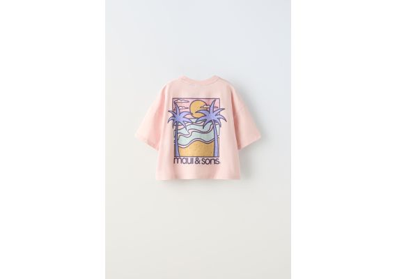 Zara Футболка maui & sons , Цвет: Розовый, Размер: 6-7 лет (120 см), изображение 4