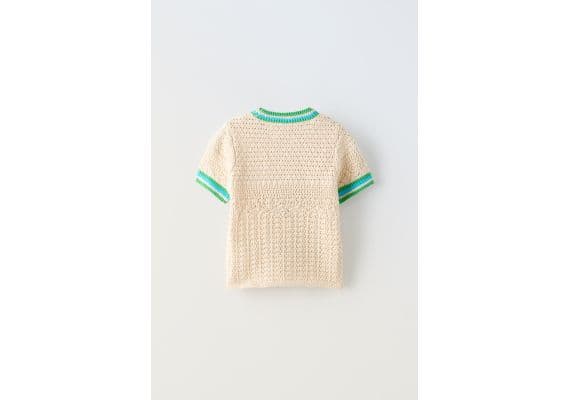 Zara Топ из цветочного крючка , Цвет: Бежевый, Размер: 6-7 лет (120 см), изображение 2