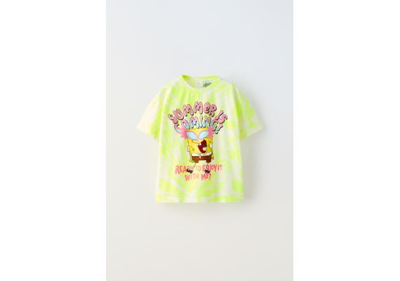 Zara Футболка spongebob squarepants © nickelodeon с эффектом тай дай , Цвет: С принтом, Размер: 6-7 лет (120 см)