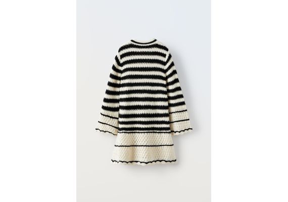 Zara Платье из полосатого трикотажа с крючком и цветами , Цвет: multicolor, Размер: 6-7 лет (120 см), изображение 2