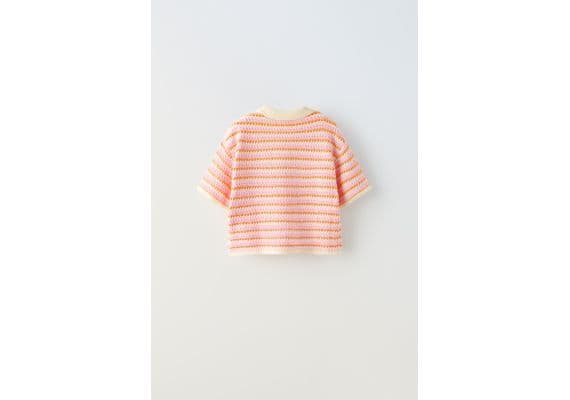 Zara Поло-рубашка из полосатого трикотажа , Цвет: Розовый, Размер: 8-9 лет (130 см), изображение 5