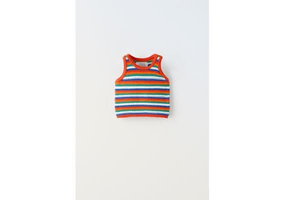 Zara Топ из полосатого трикотажа , Цвет: С принтом, Размер: 11-12 лет (152 см), изображение 3