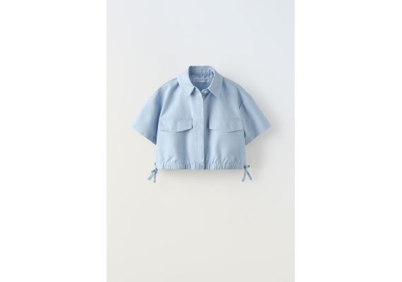 Zara Техническая рубашка с бантами , Цвет: Синий, Размер: 6-7 лет (120 см)