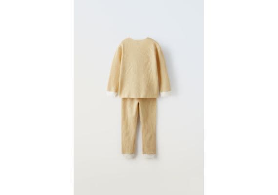 Zara Сохрани  6-14 лет / пижамы из вафельного трикотажа , Цвет: Жёлтый, Размер: 6-7 лет (120 см), изображение 2