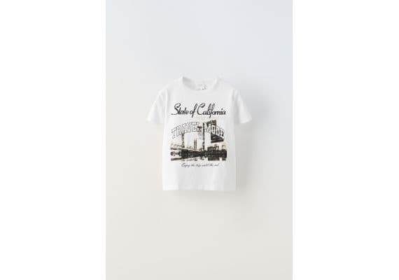 Zara Футболка city print t-shirt , Цвет: Белый, Размер: 6-7 лет (120 см)