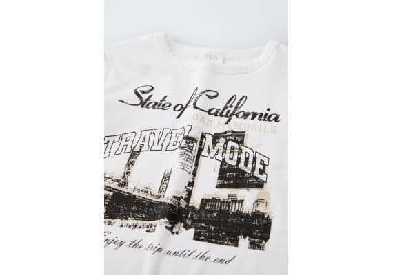 Zara Футболка city print t-shirt , Цвет: Белый, Размер: 6-7 лет (120 см), изображение 3