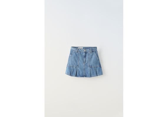 Zara Юбка denim box pleat skort , Цвет: Синий, Размер: 6 лет (116 см), изображение 2