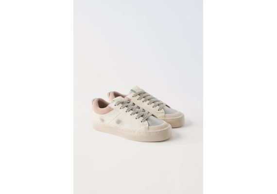 Zara Изношенные кеды, Цвет: Розовый, Размер: 29 (18,3 см), изображение 2
