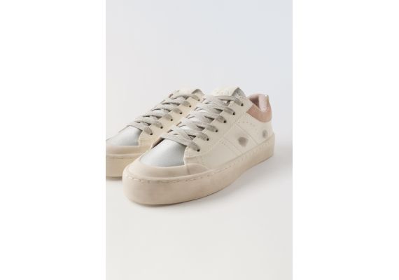 Zara Изношенные кеды, Цвет: Розовый, Размер: 29 (18,3 см), изображение 3