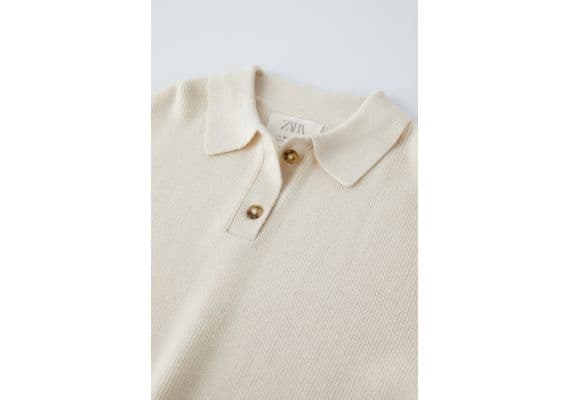 Zara   knit polo sweater , Цвет: Бежевый, Размер: 6-7 лет (120 см), изображение 3