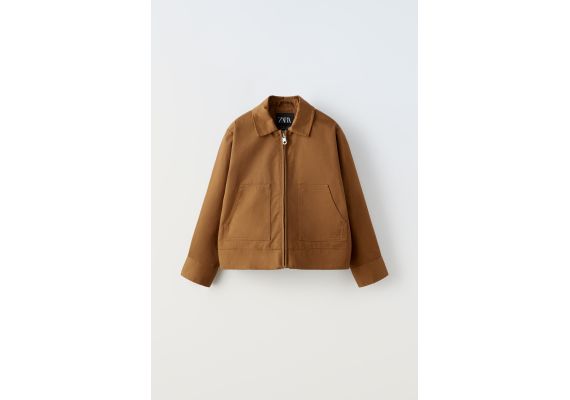 Zara Куртка true neutrals trucker jacket , Цвет: Коричневый, Размер: 6-7 лет (120 см)