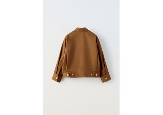 Zara Куртка true neutrals trucker jacket , Цвет: Коричневый, Размер: 9-10 лет (140 см), изображение 2