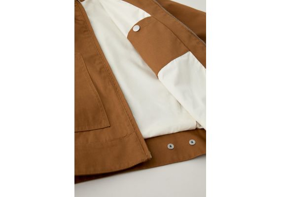 Zara Куртка true neutrals trucker jacket , Цвет: Коричневый, Размер: 6-7 лет (120 см), изображение 6