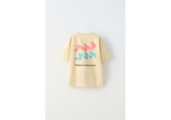 Zara Футболка с принтом wavy print , Цвет: Коричневый, Размер: 6-7 лет (120 см), изображение 2